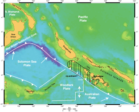 Tectonic Map of Solomon Islands Region